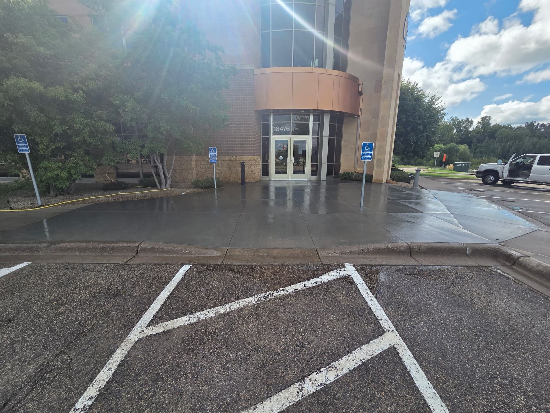 Bank Entrance Concrete Makeover in Lakeville