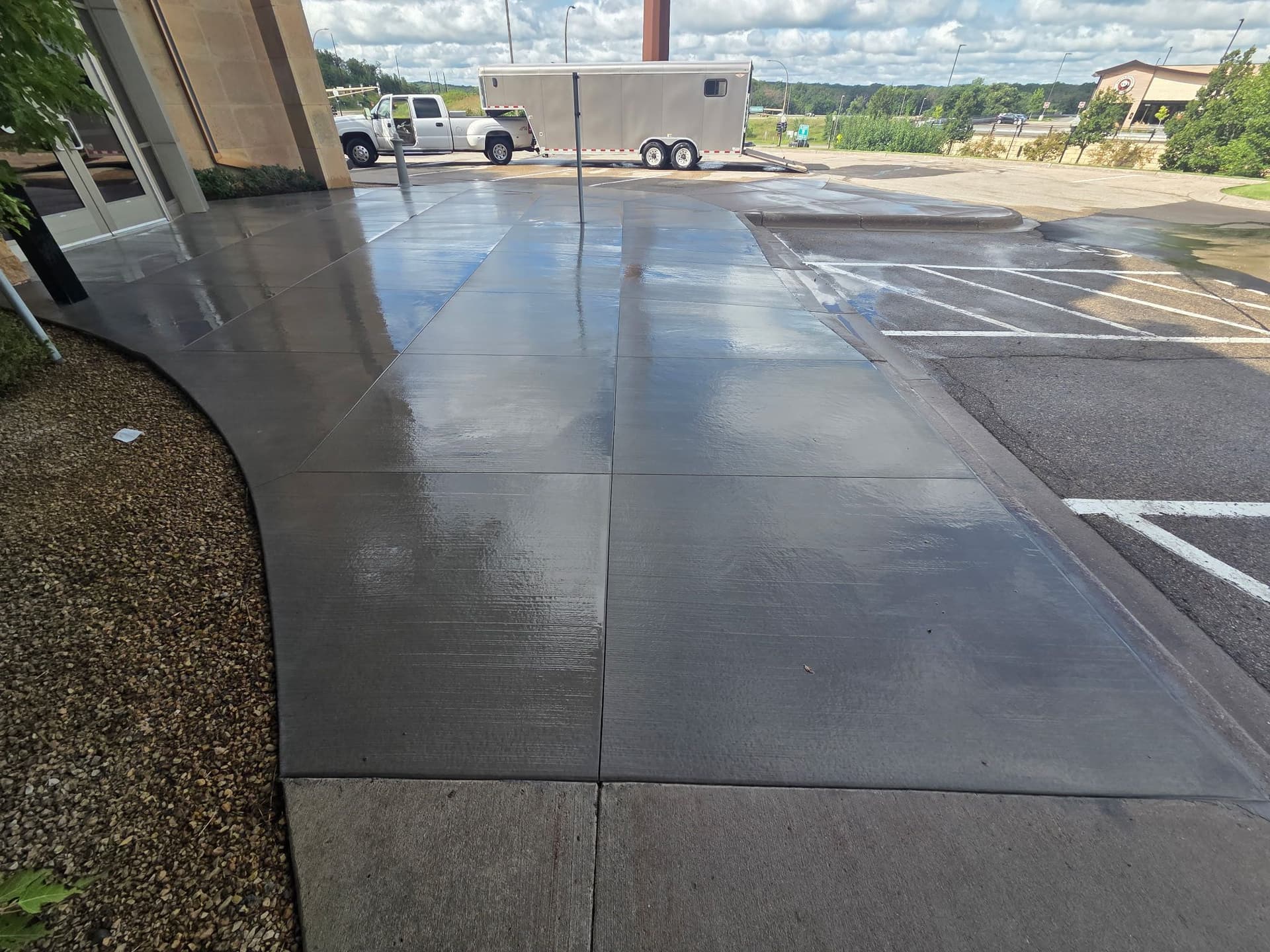 Bank Entrance Concrete Makeover in Lakeville