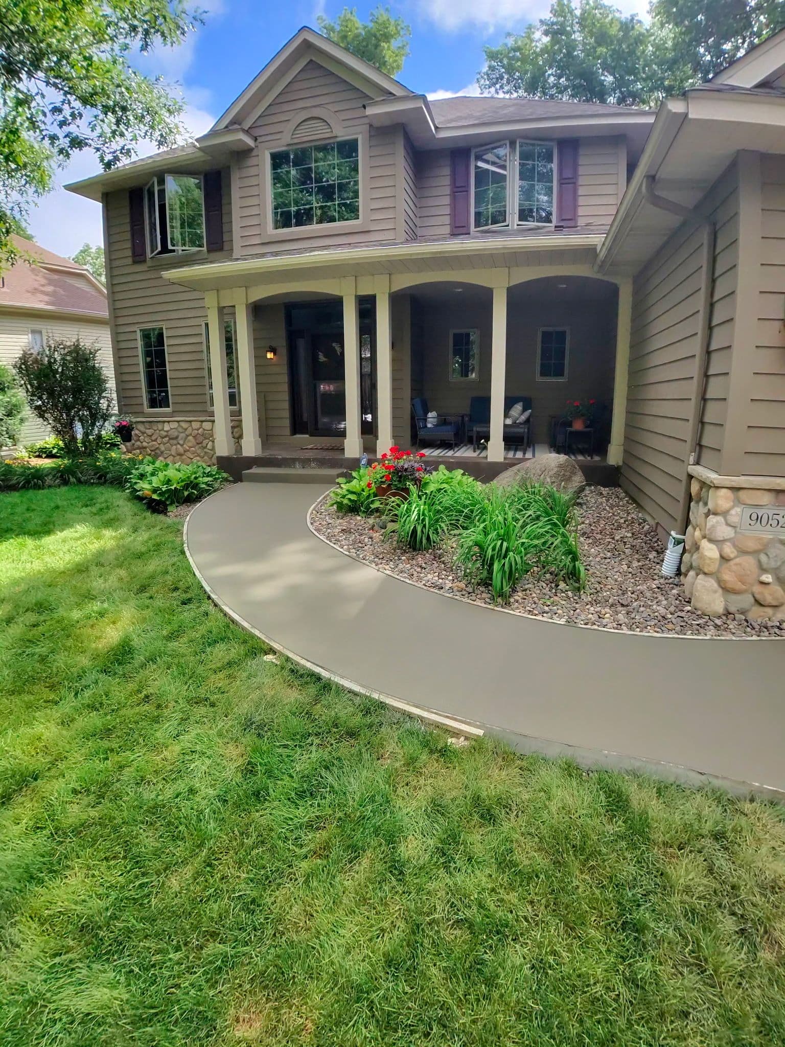 Fresh Concrete Sidewalk and Step Pour in Savage image